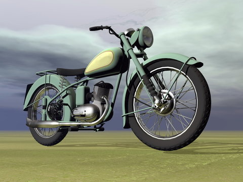 Vintage motorbike - 3D render