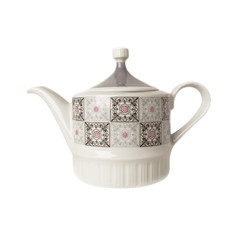 Porcelain teapot isolated over white