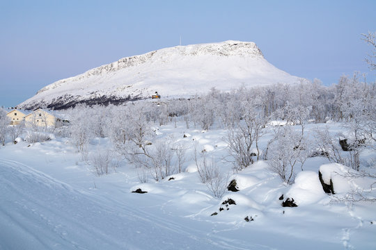 Saana mountain in winter, Finnish Lapland, Finland