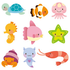 Obraz premium 海 海の仲間 セット