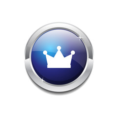 Crown Circular Vector Blue Web Icon Button