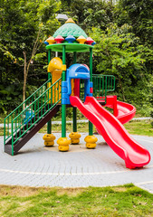 Playground equipment in the park.