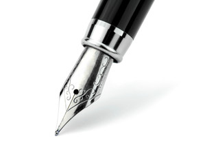 Fountain pen on white background