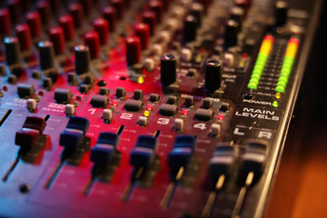 Mixing board at a concert