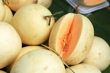 yellow cantaloupe - asia fruit in the market