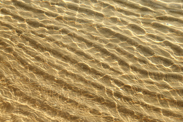 Shallow wavy illuminated waters background