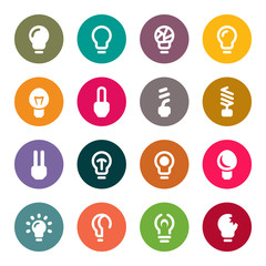 Light bulb icon set