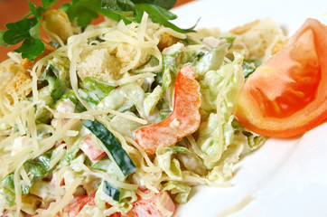 Caesar salad prepared