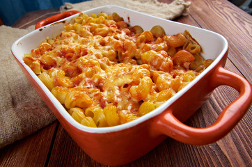 pasta Elbow macaroni  bake with pancetta