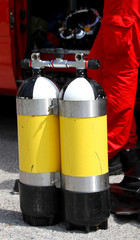 diving cylinders used by fire department divers group