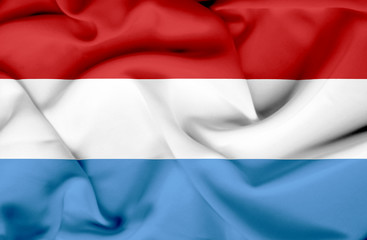 Luxembourg waving flag
