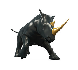 Rhinoceros Statue Isolated