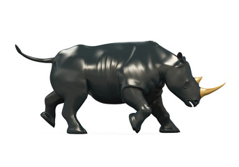 Rhinoceros Statue Isolated