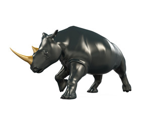 Rhinoceros Statue Isolated