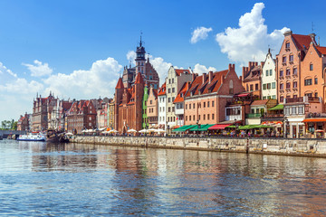 Fototapeta premium Old town of Gdansk at Motlawa river, Poland