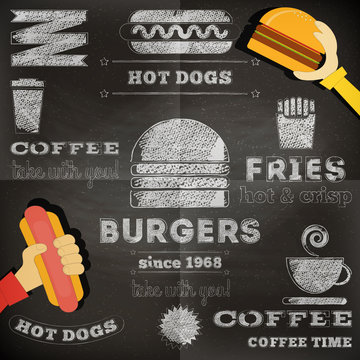 Fast food chalkboard