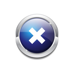 Cross Circular Blue Vector Web Button Icon