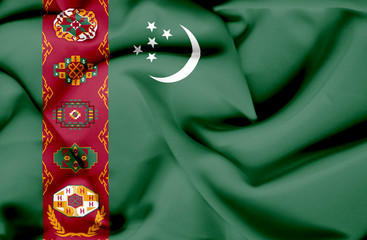 Turkmenistan waving flag