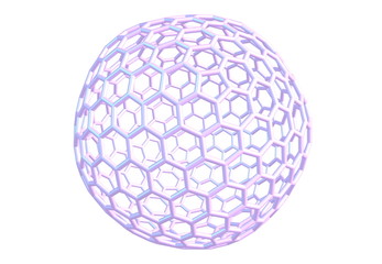 Fullerene molecule isolated on white