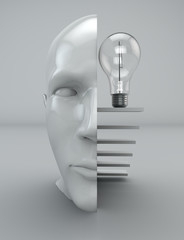 Idea pensiero mente filosofia testa lampadina