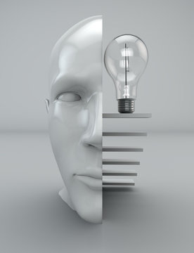 Idea pensiero mente filosofia testa lampadina