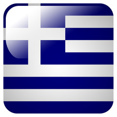 Obraz premium Glossy icon with flag of Greece