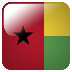 Glossy icon with flag of Guinea Bissau