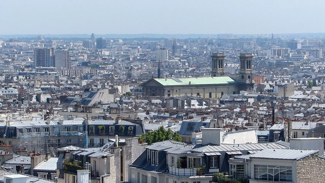 Panoramic view of Paris from Sacre Coeur at Montmartre in France