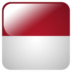 Obraz premium Glossy icon with flag of Indonesia