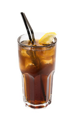 alcoholic cocktail in a glass glass on a white background