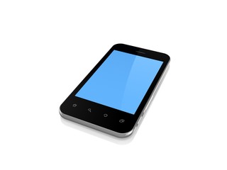 Modern mobile phone with empty screen.