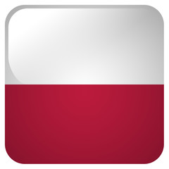 Glossy icon with flag of Poland