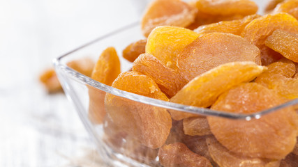 Fototapeta na wymiar Bowl with dried Apricots