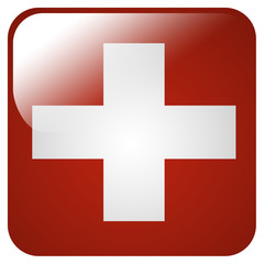 Glossy icon with flag of Switzerland