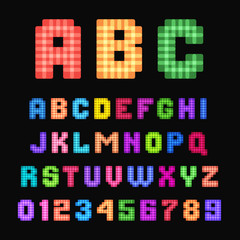 Pixel font.