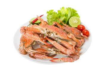 Boiled blue crab