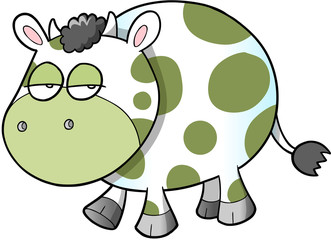 Sad Cow Vector Illustration Art