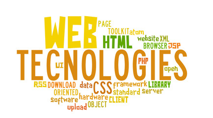 Web Technology word cloud isolated