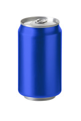 Blue aluminum cans for beer, soft drink, soda, energy drink