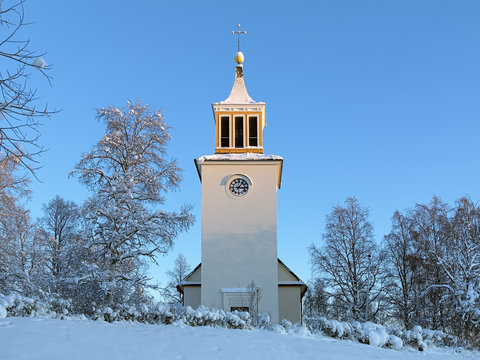 Dorotea Church in winter, Sweden