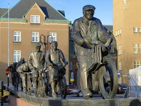Sculpture group Aseastrommen in Vasteras, Sweden