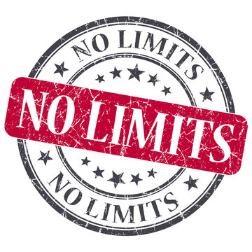 No limits red round grungy stamp isolated on white background