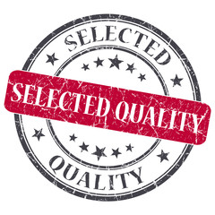 Selected quality red round grungy stamp