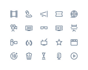 Movie industry icons. Line series