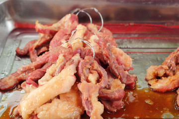 Bar-B-Q or BBQ grill of meat