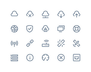 Wireless network icons. Line series
