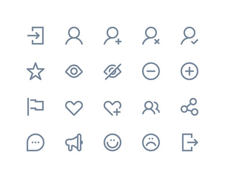 Social and communication icons. Line series