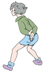 Figure boy from behind