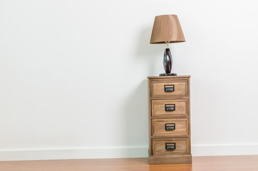 Lamp on bedside table