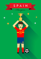 Spain Champion Team Cup Flat Design